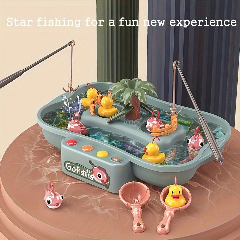 Water Circulation Fishing Game Board Game Set, Electronic Toys, Children's Early Learning Toys With 6 Songs Halloween Christmas Gift