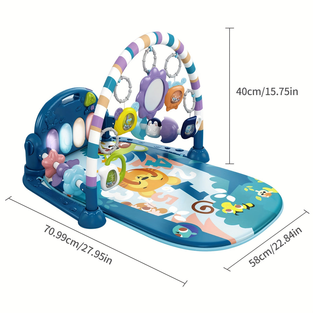 Baby Play Mat Baby Gym, Funny Play Piano Tummy Time Baby Activity Mat With 5 Infant Sensory Baby Toys & 2 Guitar Rattles, Boy & Girl Gifts For Newborn Baby 0 To 3 6 9 12 Months