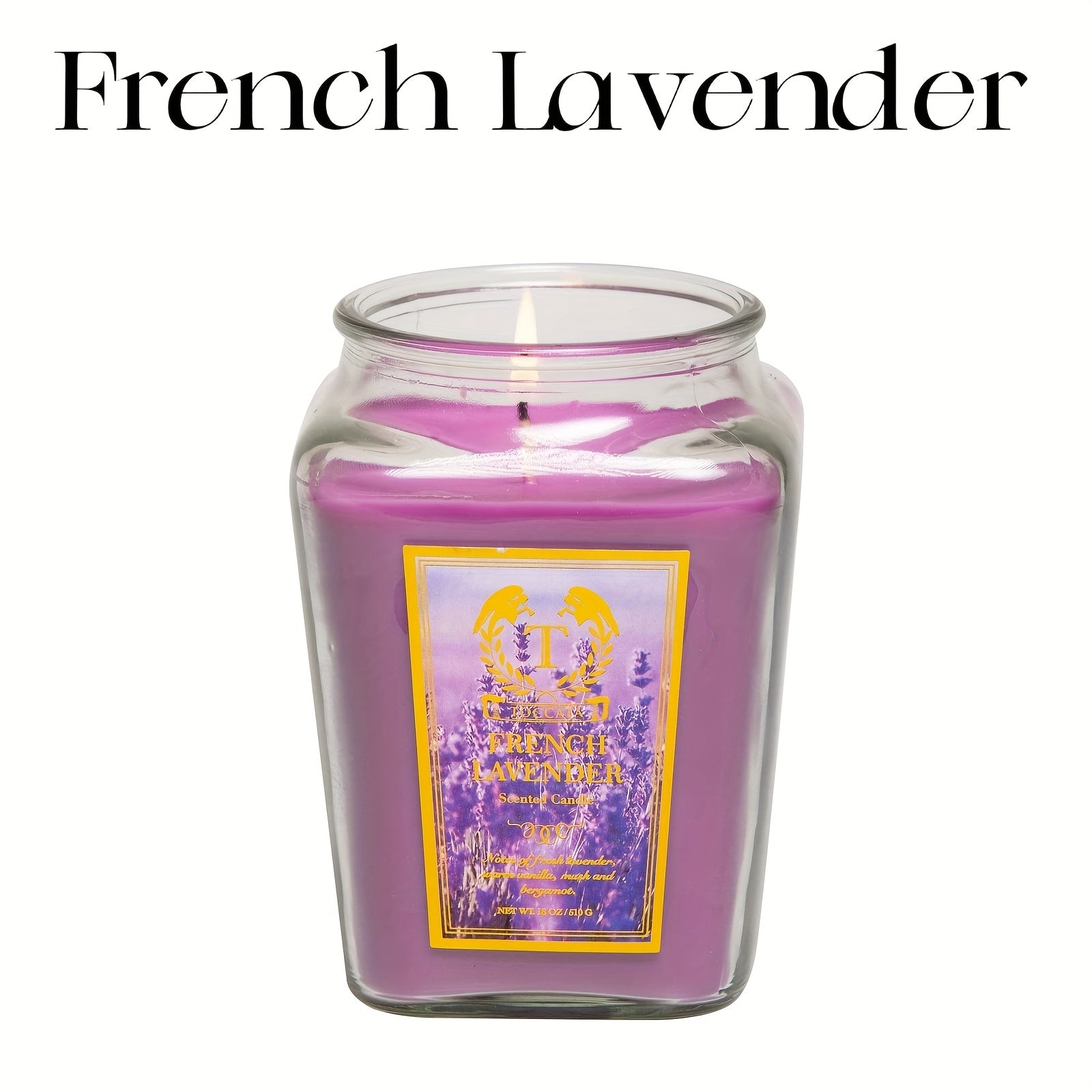 6-Scent Candle - 18oz Lavender & Vanilla Scented Candles in Glass Jars, Home Decor Gifts for Women, Mothers Day, Wedding, Birthday, Relaxing Spa & Special Occasions