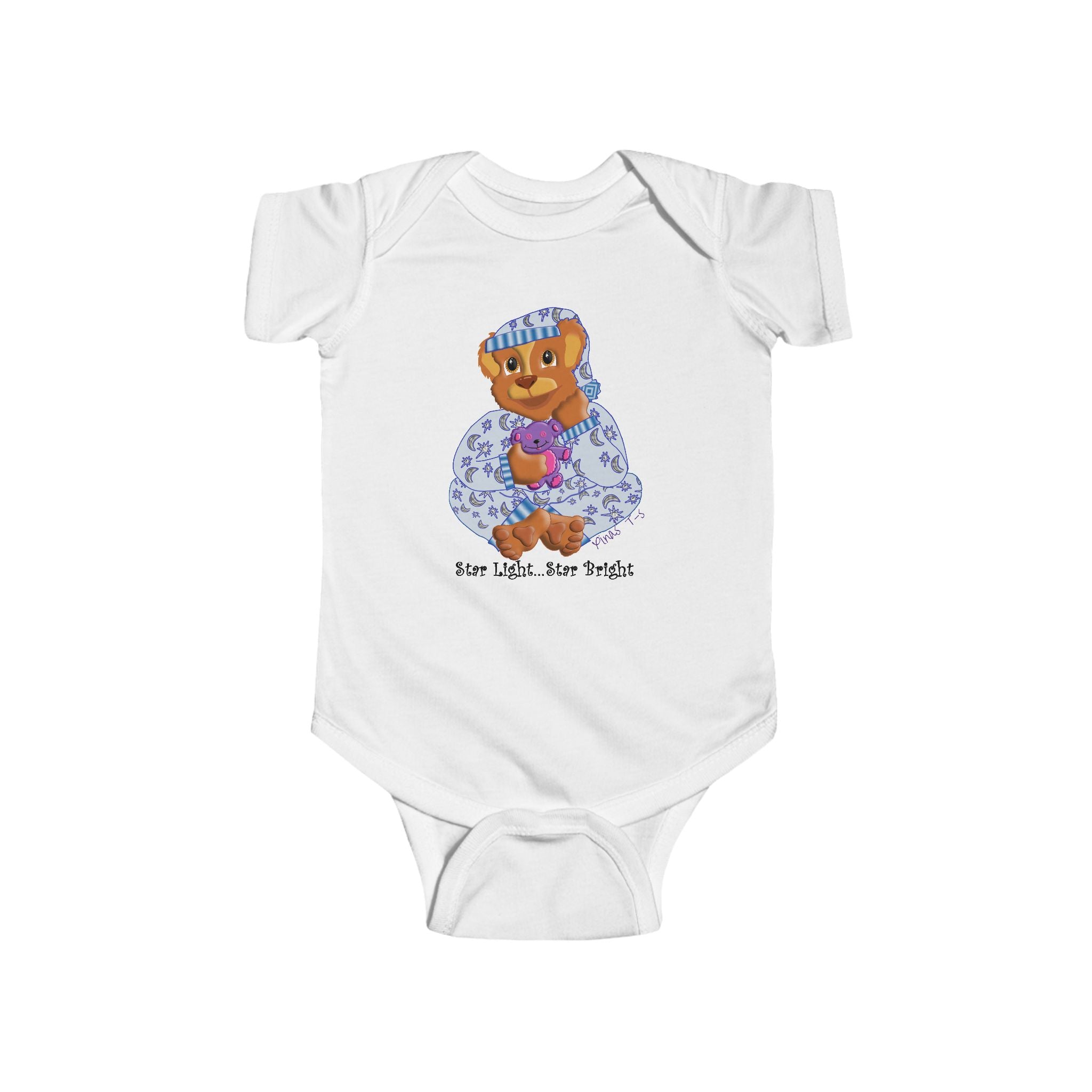 Infant Bodysuit — Cute 'G'Nite Teddy' Cartoon Baby One-Piece