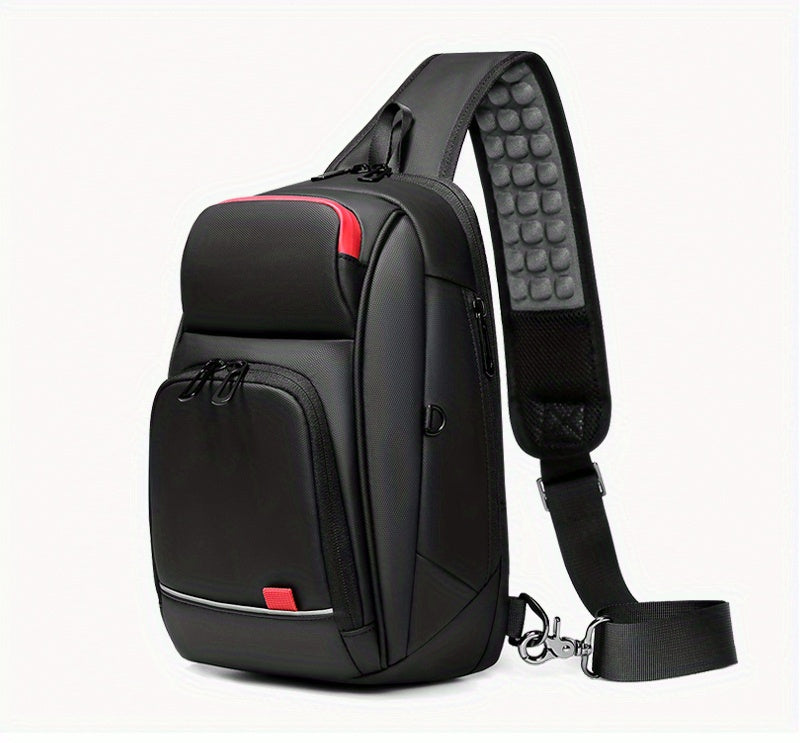 ReSilvery New Men's Chest Bag Business Single Shoulder Bag Large Capacity Crossbody Bag Breathable Casual Sports Bag