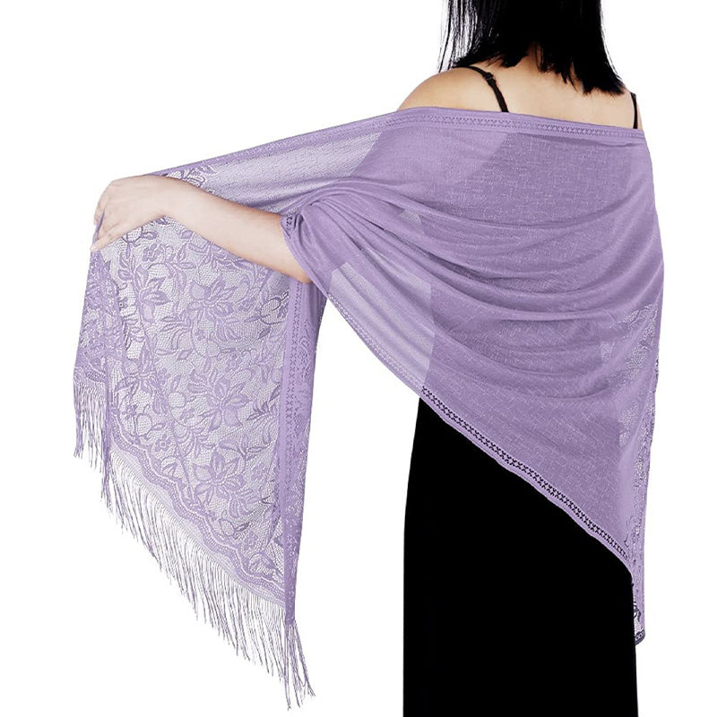 Solid Shawls Wraps For Evening Dresses Lightweight Scarfs For Women With Fringe Floral Lace Scarf For Wedding Party