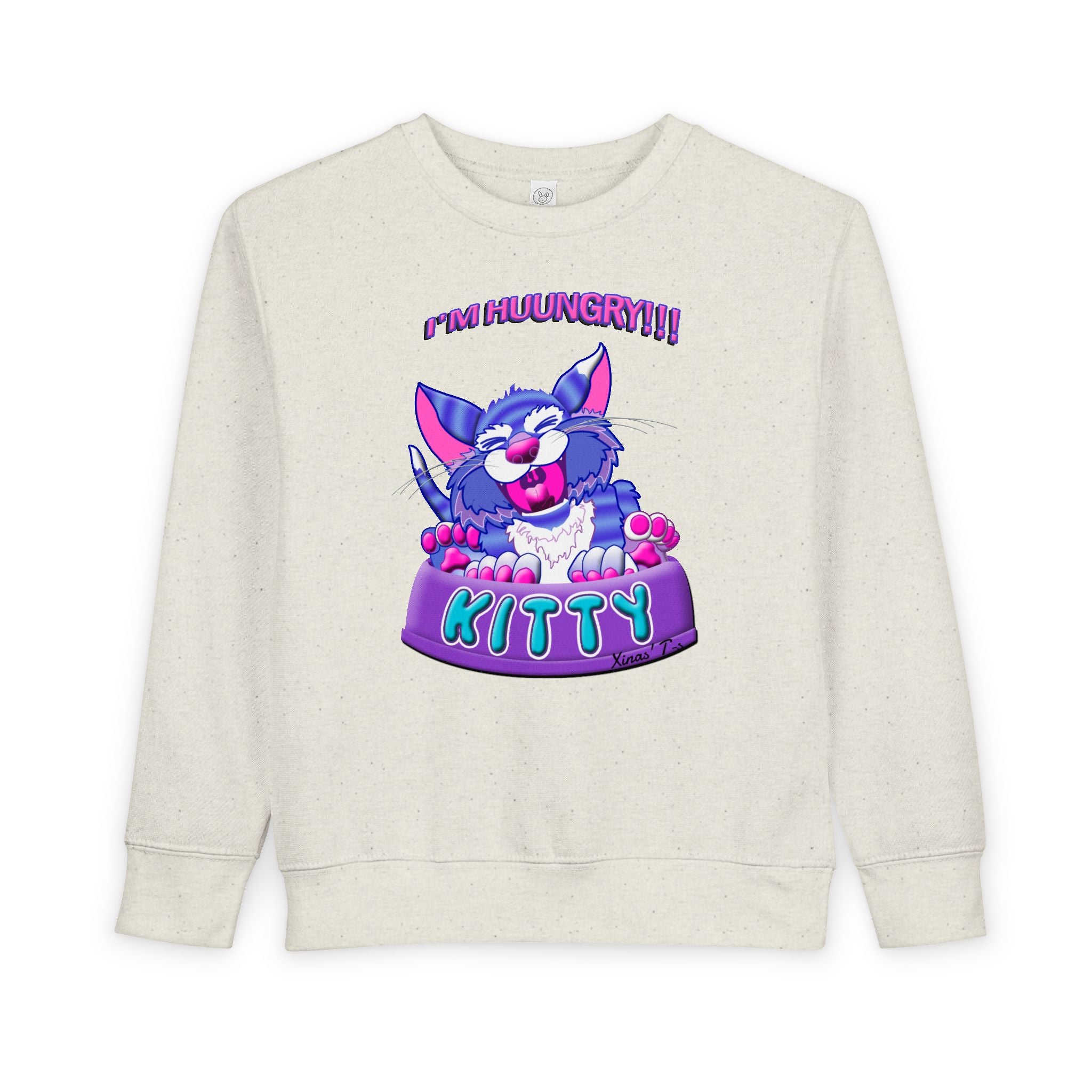 Toddler Sweatshirt — Cute 'I'M HUUUNGRY!!' Kitty Graphic Pullover