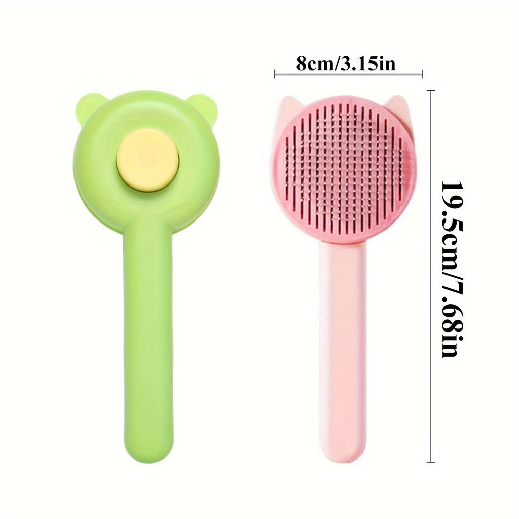 Self-Cleaning Cat Grooming Brush: Easy, Efficient Fur Removal & Shine Enhancement for Your Pet