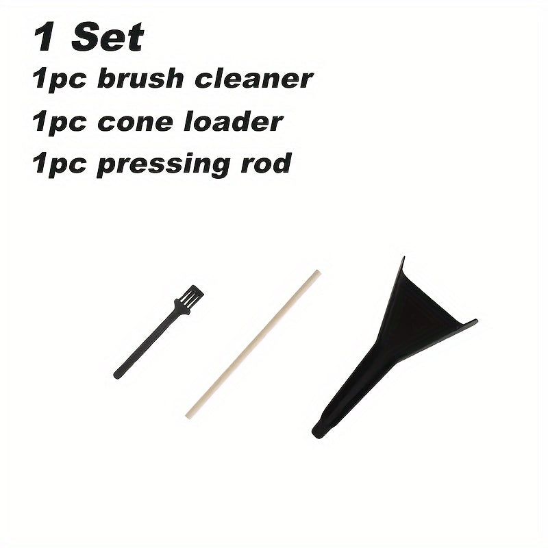 1set, Pre Rolled Cones Loader Funnel Tool Set - Including Cone Loader, Cleaning Brush Grinder Brush, Pressing Rod - Kitchen Supplies, Household Gadgets