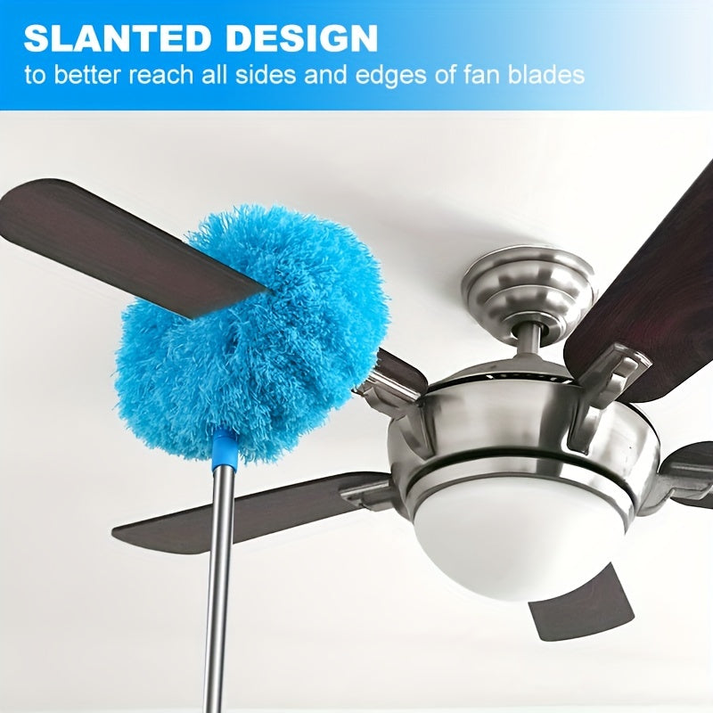 1pc, Washable Ceiling Fan Cleaner, Microfiber Duster with Telescoping Extension Pole, Fit for Cleaning High Ceiling Fan, Furniture, Blinds, Car, Cleaning Supplies, Cleaning Tool