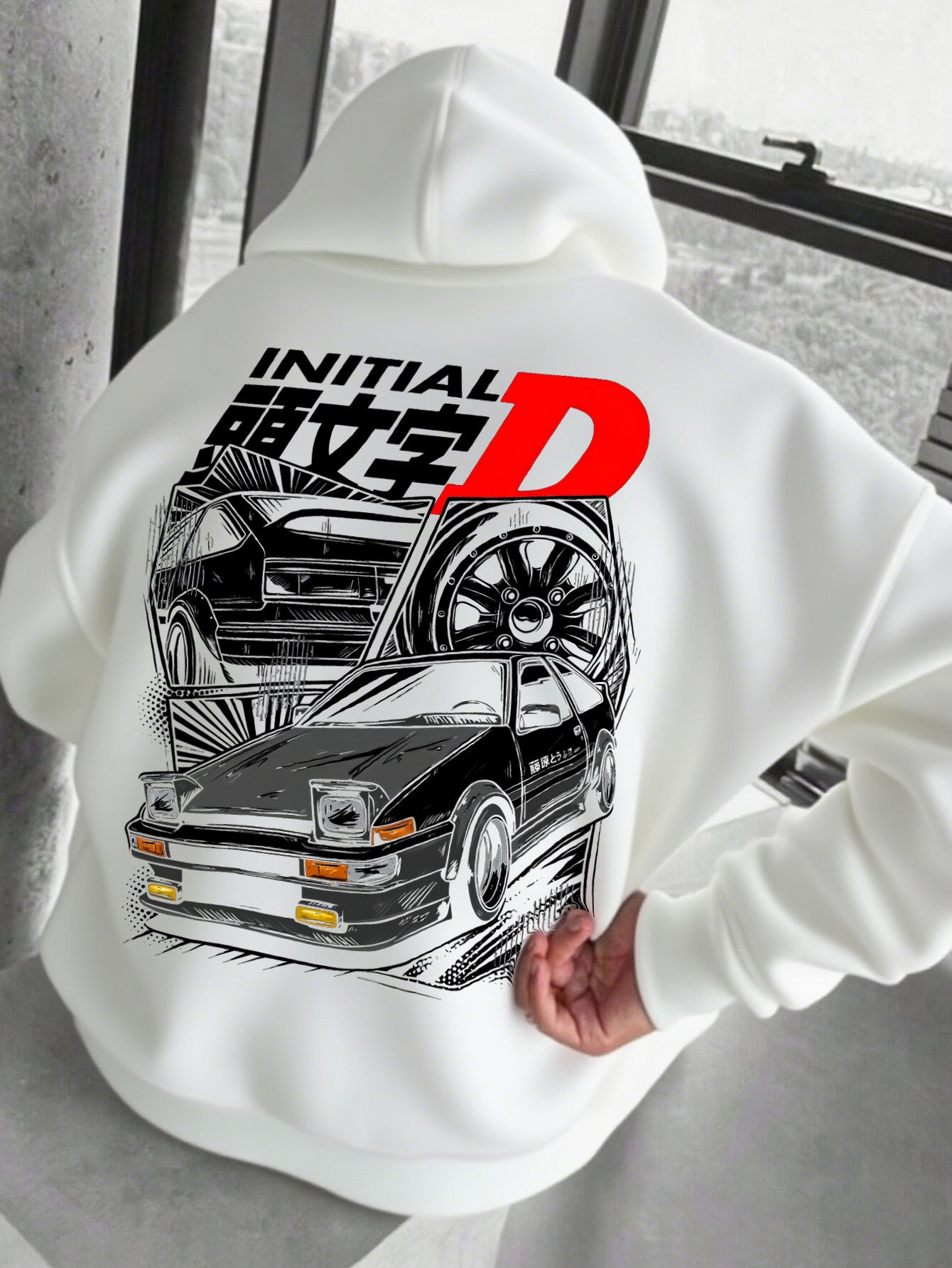 Men's JDM Car Graphic Hooded Sweatshirt