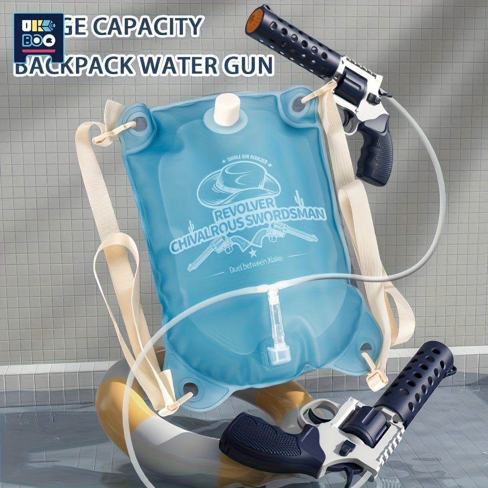 Revolver Electric Backpack Double Gun Can Continuously Shoot Summer Fall Pool Beach Park Family Friends Interactive Toys With Battery