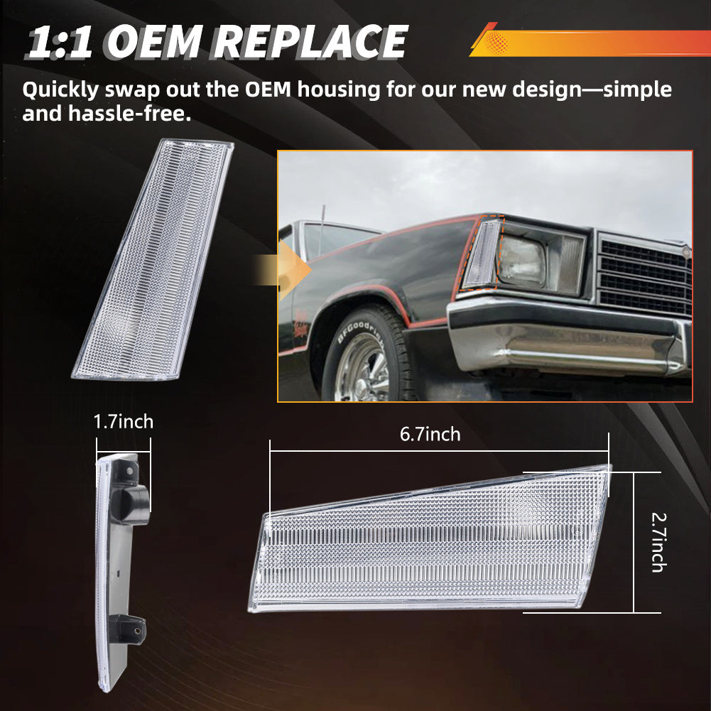 2pcs Clear/Smoked/Amber Lens Front Corner Parking Light