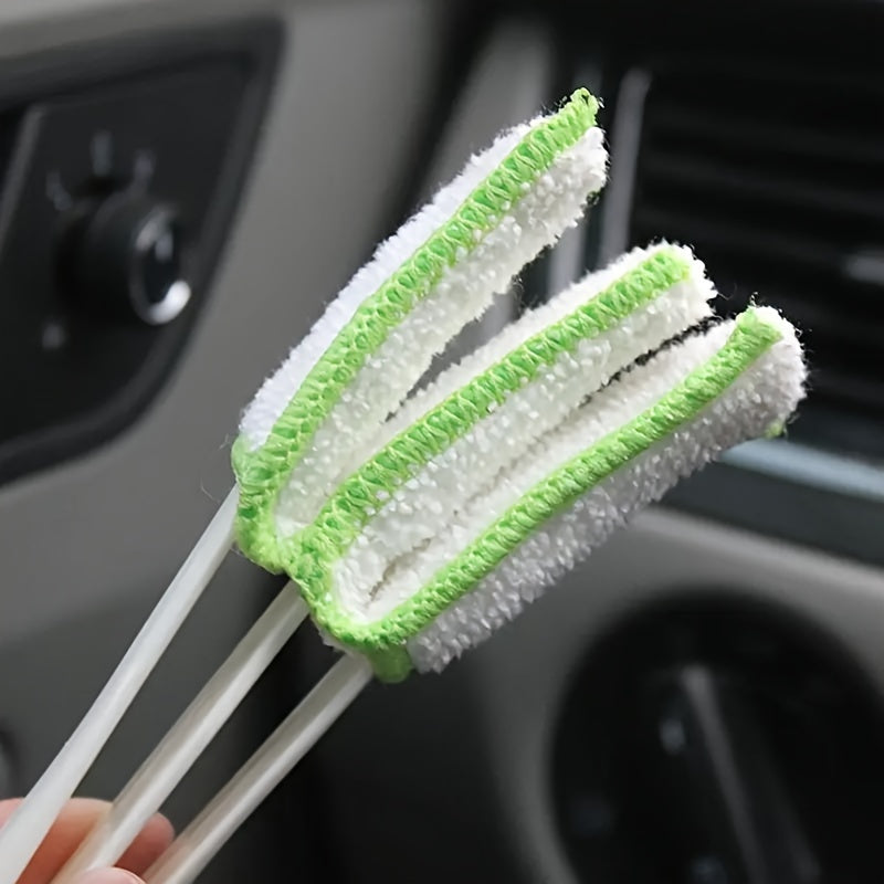 2-in-1 Car Vent Cleaning Brush - Multi-Functional Air Conditioner & Blinds Duster, Detachable and Washable for Door Partitions & Hard-to-Reach Corners