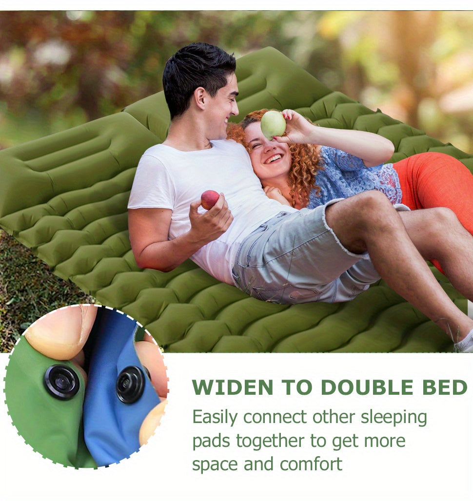 WESTTUNE Ultra-Comfort Camping Mattress - Thick, Lightweight Inflatable Sleeping Pad with Built-In Pillow & Pump for Hiking and Backpacking, WESTTUNE