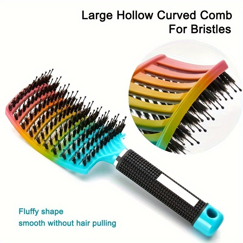 1pc Curved Vented Professional Detangling Hair Brush | Magic Scalp Massage Comb for Women