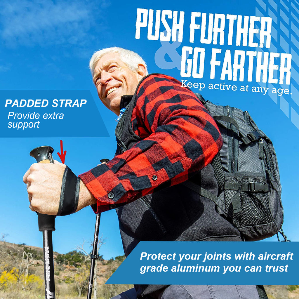 2pcs Durable Telescopic Multifunctional Aluminum Trekking Pole - Perfect for Mountaineering, Hiking, Camping, Fishing & Outdoor Activities!