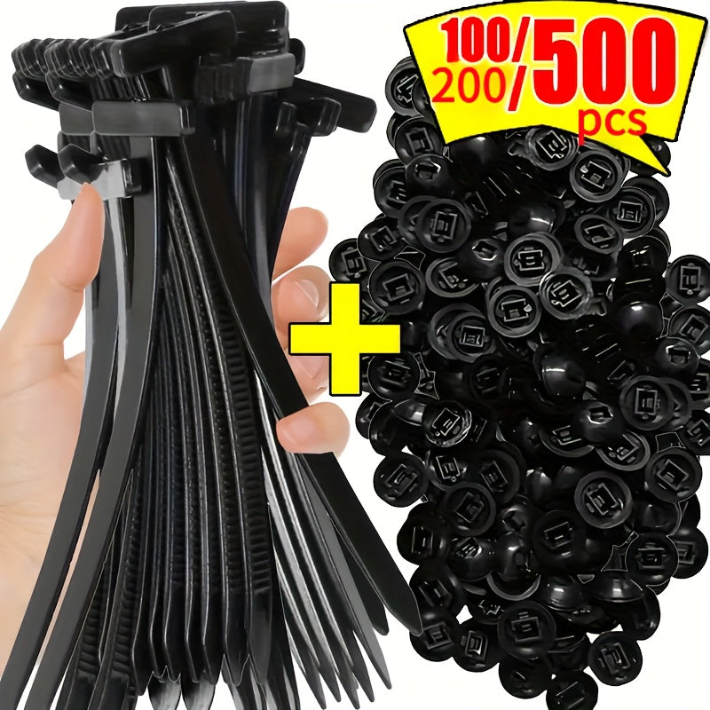 100/200/500pcs Heavy Duty Automotive Zip Ties - 3.54x0.79inch Nylon 66 Cable Ties
