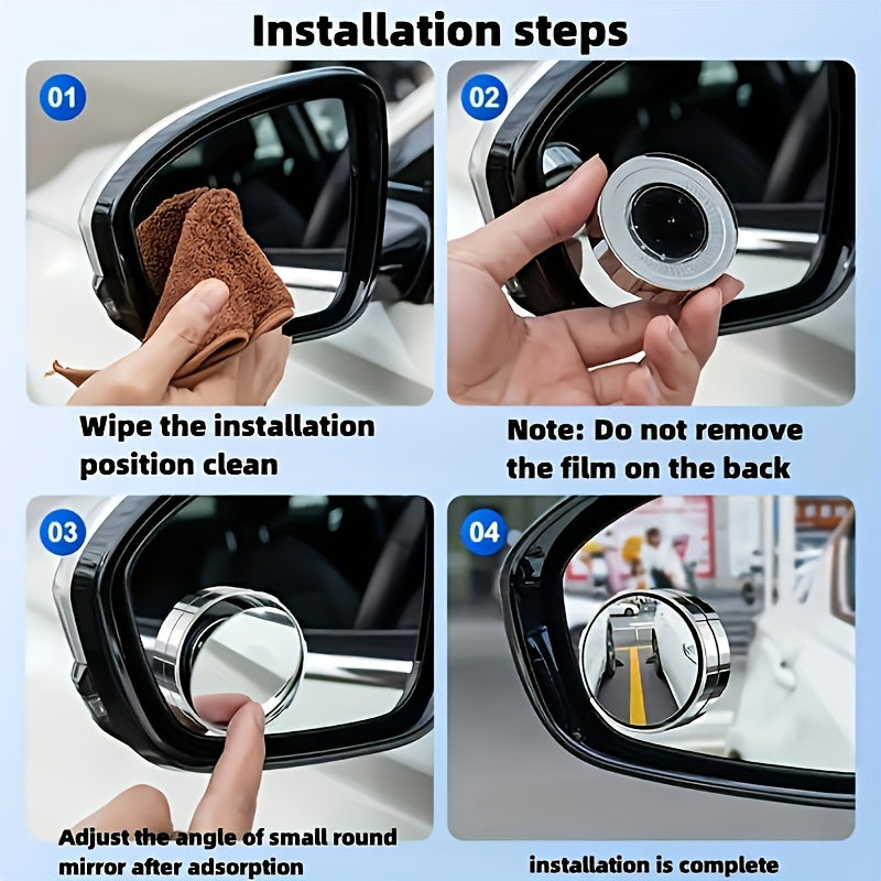 [HD Car Mirror] 2-inch High-definition 360 ° Wide-angle Blind Spot Car Rearview Mirrors