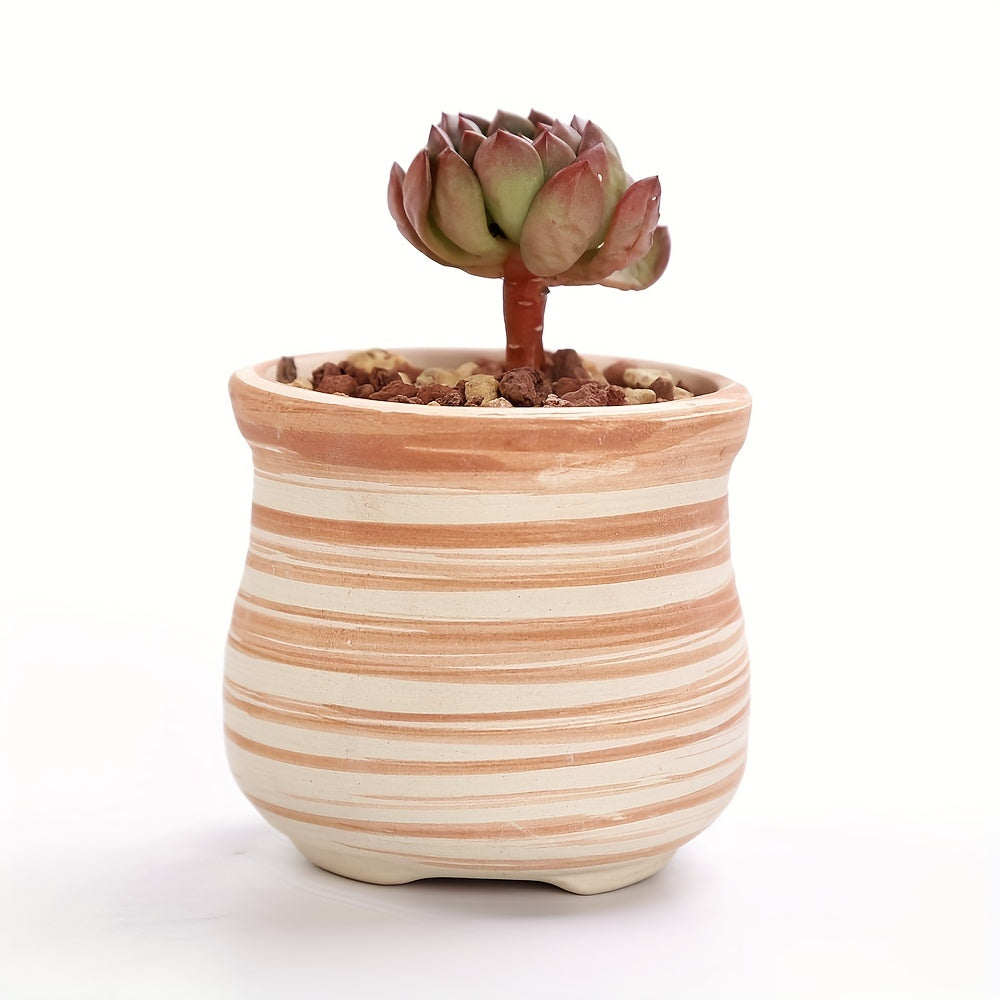 SUN-E 6pcs/Set Mini Plant Pots Pattern Succulent Plant Pot Cactus Pot Flower Pot Decorative Ceramic Planter for Home House Office Outdoor Garden Container Planter Perfect Gift Idea for Women with Drain Hole 2.5Inch/6.5cm (Pla