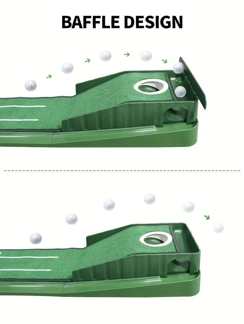 [Golf Putting Mat] HUAEN 8ft Golf Putting Mat with Alignment Guides -