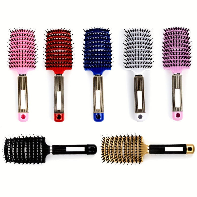 1pc Curved Vented Professional Detangling Hair Brush | Magic Scalp Massage Comb for Women