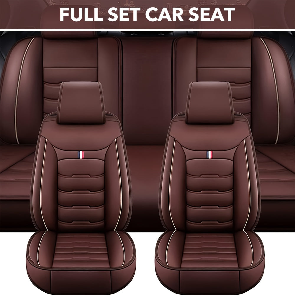5-Seat Full Set PU Leather Car Seat Covers - Premium Comfort, Full Surround Protection