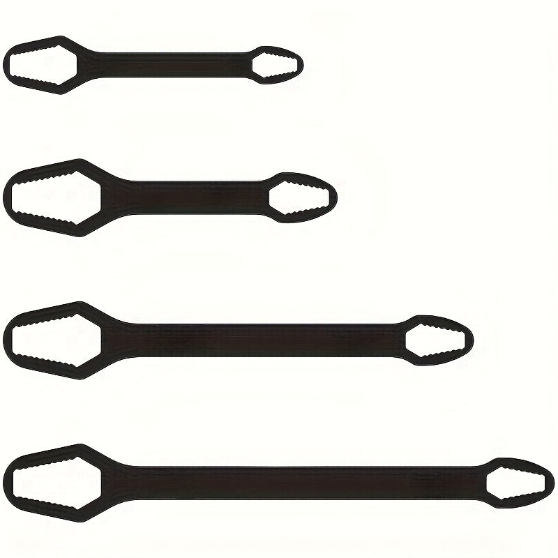 Heavy Duty Metal Ratchet Wrench Set - Double-Ended Torque Wrench with Self-Locking Mechanism, 6/9 Inch, Black, for Auto & Bicycle Repair, Tool for Automotive, Bicycle