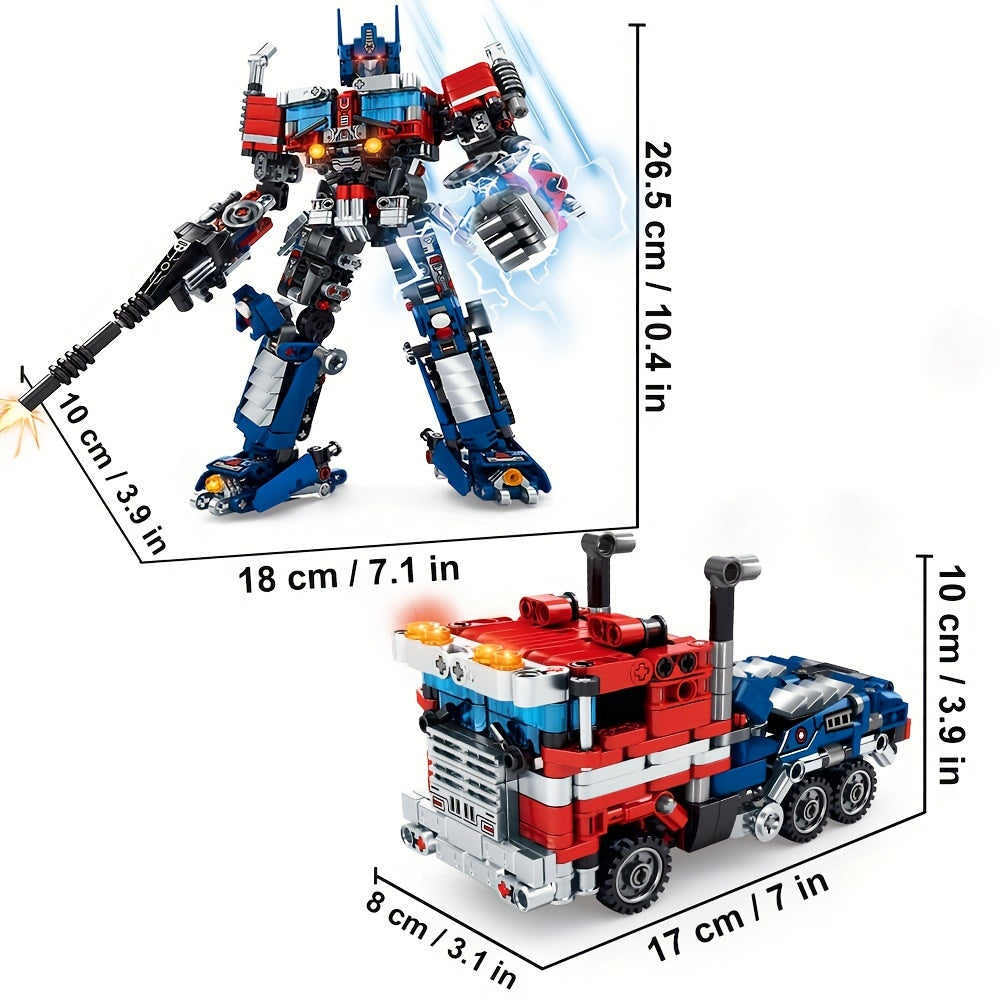 Transform Robot Building Toy Set, Construction STEM Toys, Transforming Robot Building Kit, Blocks Toys, Compatible with Legoed particles
