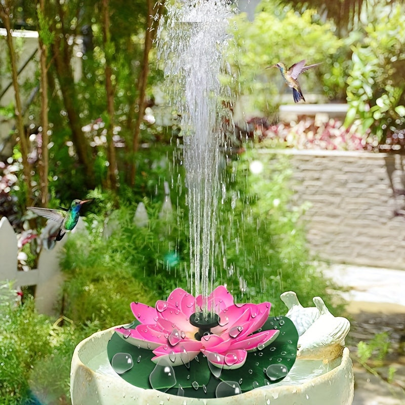 1 Set 1.5W Solar Lotus Fountain Pump, 3m/118 Inch Split Extension Cable, Upgraded To 8 Solar Fountain Nozzles, Suitable For Bird Bath, Bird Bath Drinking Water Pool, Pond And Garden Decoration Water Features (Battery Free)