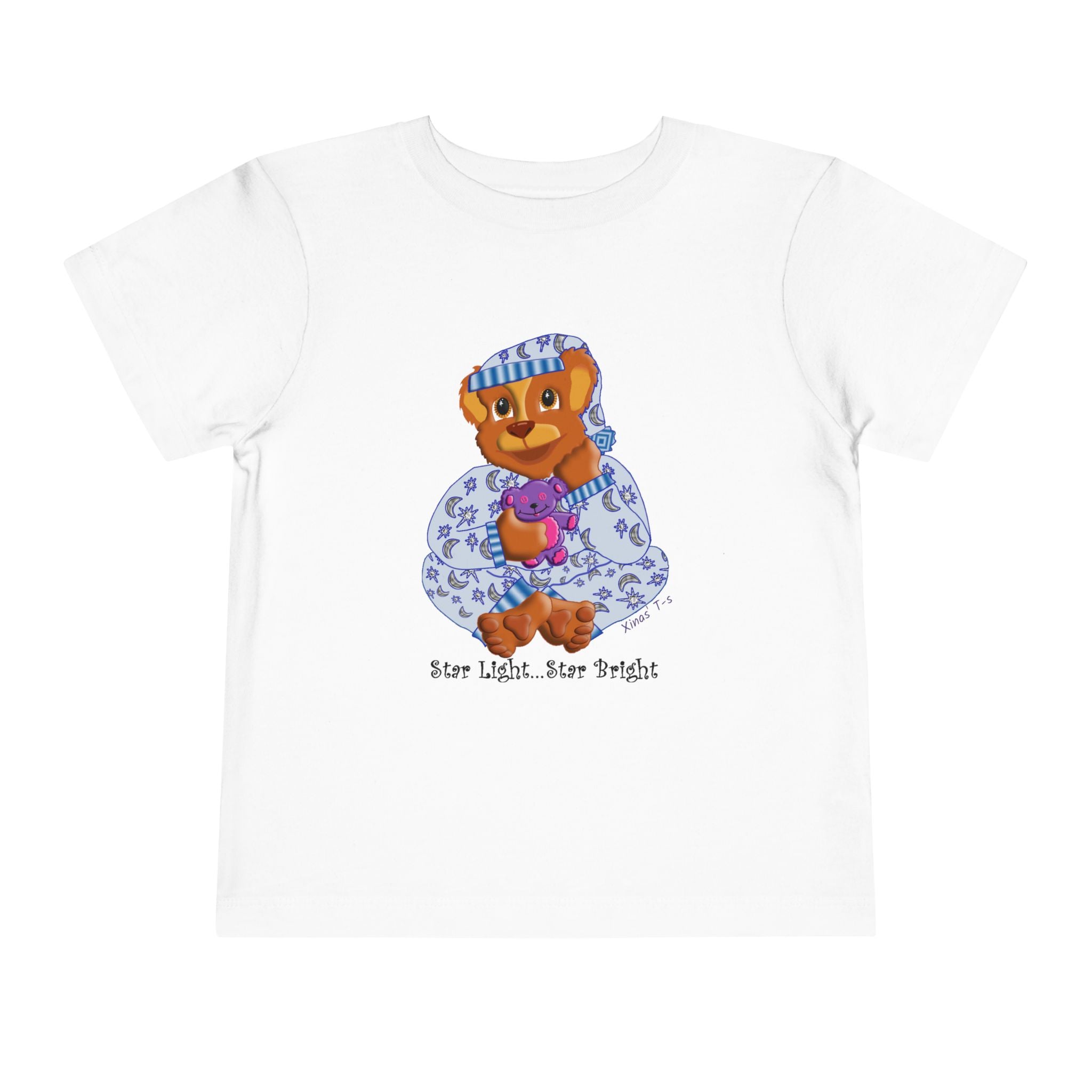 Toddler Tee — 'Star Light, Star Bright' Sleepy Bear Pajama Shirt