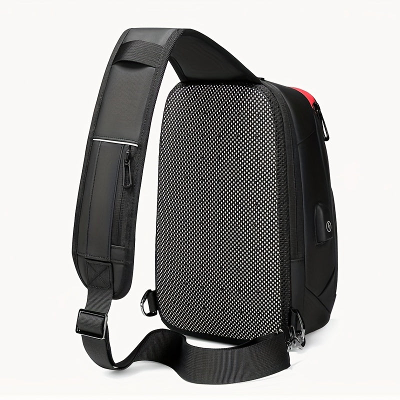 ReSilvery New Men's Chest Bag Business Single Shoulder Bag Large Capacity Crossbody Bag Breathable Casual Sports Bag