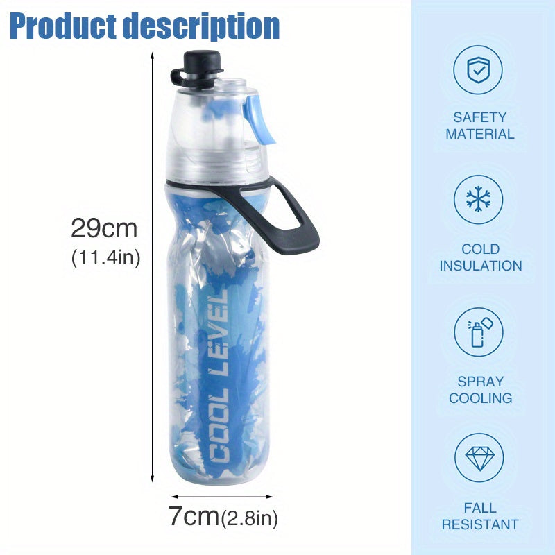 Creative Double-layer Sports Spray Water Bottle, Dual-purpose Plastic Squeeze Spray Bottle For Summer Outdoor Sports