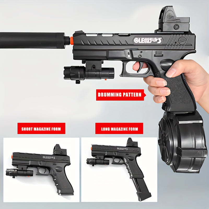 G17 Electric Gel Jet Ball Toy Gun 7.4v High-Speed Continuous Firing Upgrade Highly Assembled Toys, Manual/Auto Dual Mode, Outdoor Fun Team Shooting Activity Game, Christmas Gift, Bullets Not Included