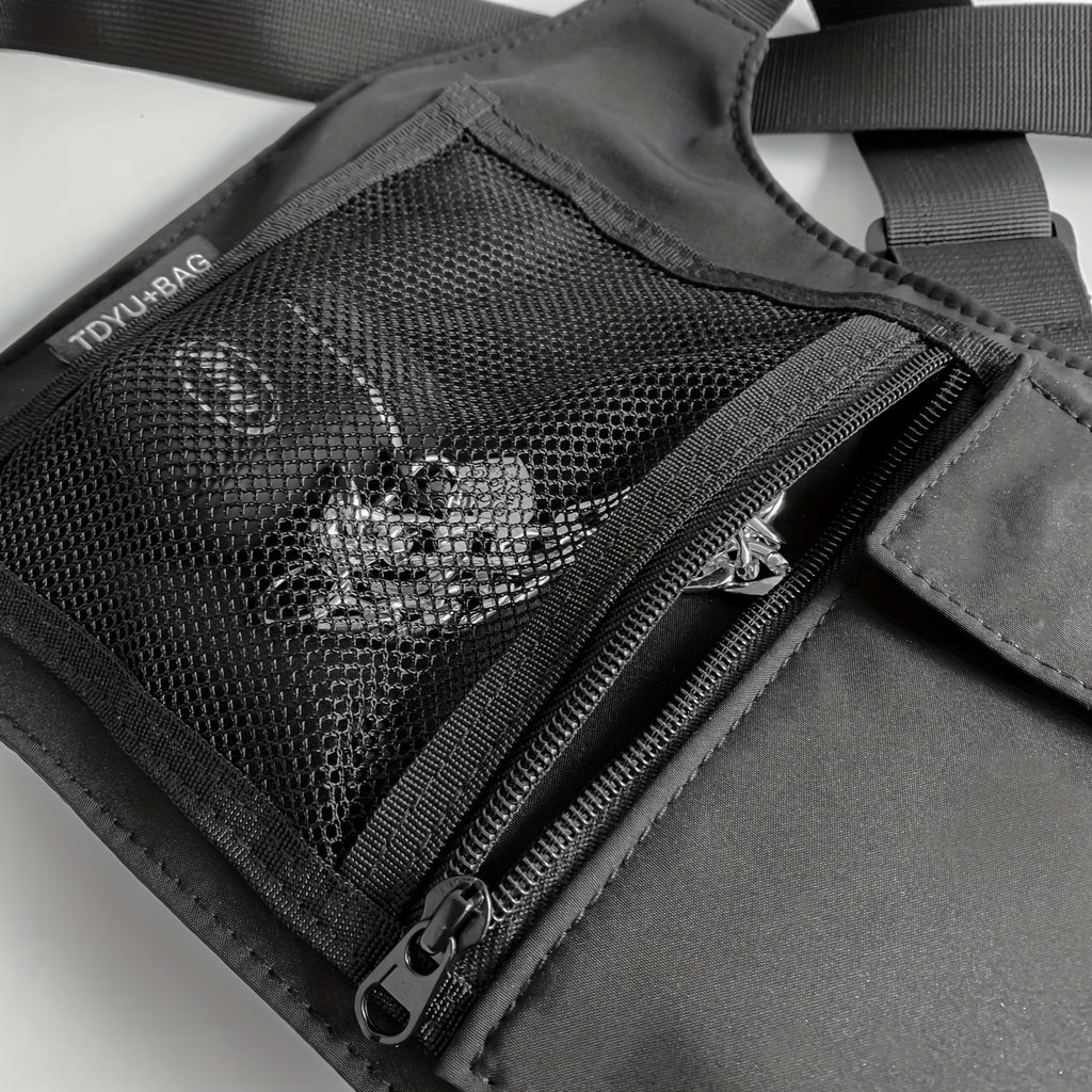 Multi-Functional Tactical Chest Bag, Adjustable Cross Strap Sports Chest Bag, Unisex Streetwear Belt Bag
