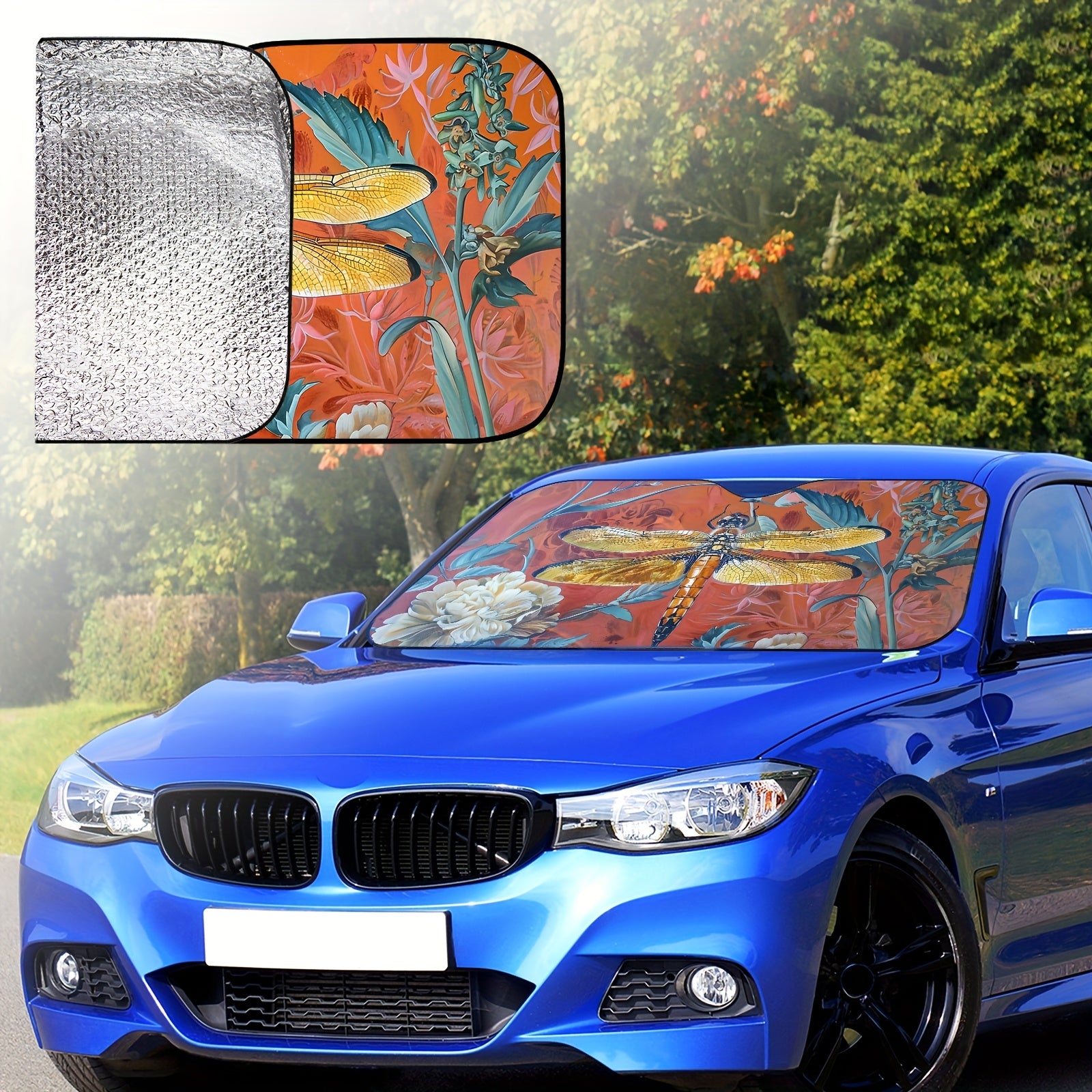 Sun Protection, 1pc Butterfly-Themed Windshield Sunshade for Cars, Foldable, Easy to Install, Universal, UV Protection And Heat Dissipation, Automotive-Interior Accessories, A Gift for My Father