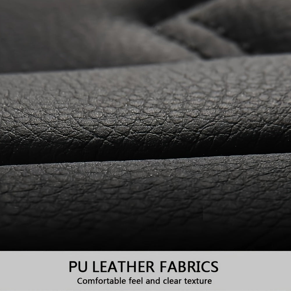 5-Seat Full Set Faux Leather Car Seat Covers - Waterproof All-Weather Protection,