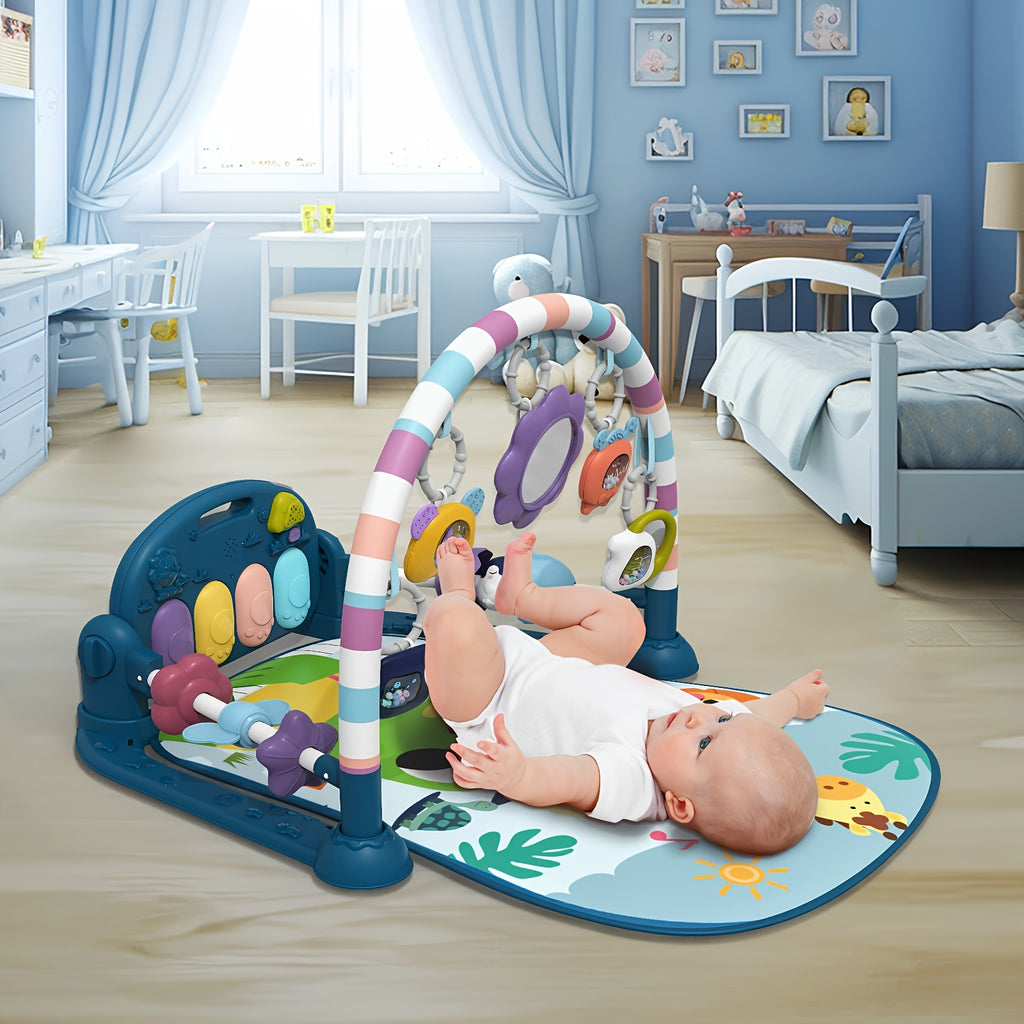 Youngsters Play Mat Youngsters Gym, Funny Play Piano Tummy Time Youngsters Activity Gym Mat with 5 Youngsters Learning Sensory Youngsters Toys, Music And Lights Boy & Girl Gifts for Youngsters Youngsters 0 to 3 6 9 12 Months