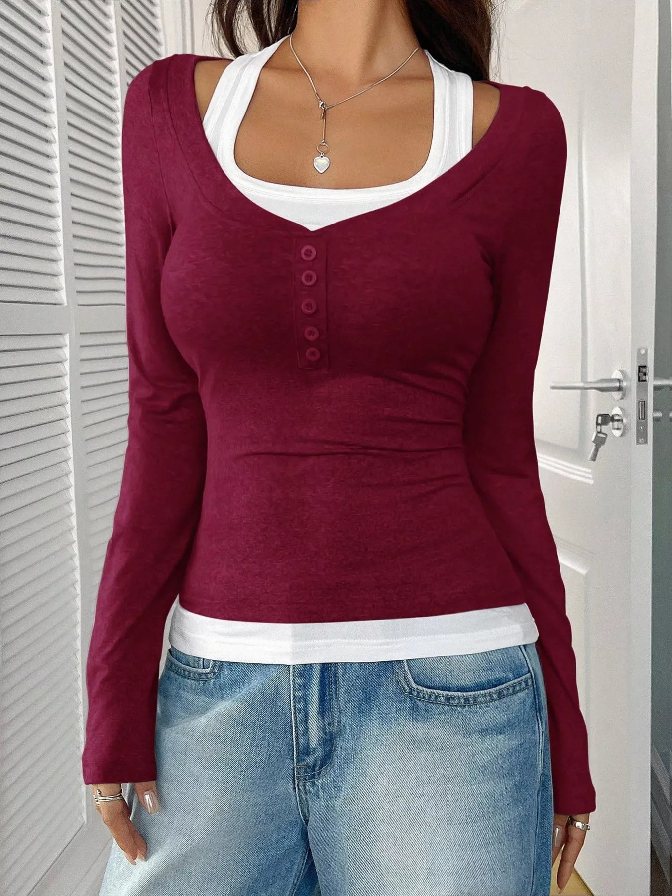 Scoop Neck Womens Long Sleeve T Shirt