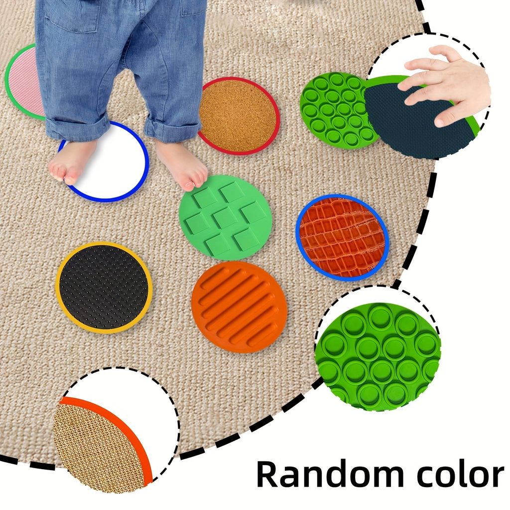 10pcs Silicone Sensory Floor Mats for Kids - Non-Toxic,