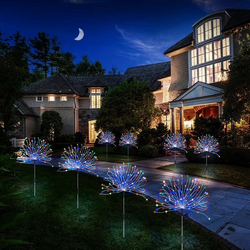 American Independence Day Celebration, Solar LED Fireworks Fairy Lights With 8 Working Modes, For Outdoor Garden Decoration, Yard Parties, Christmas, Weddings, Lawn Pathways