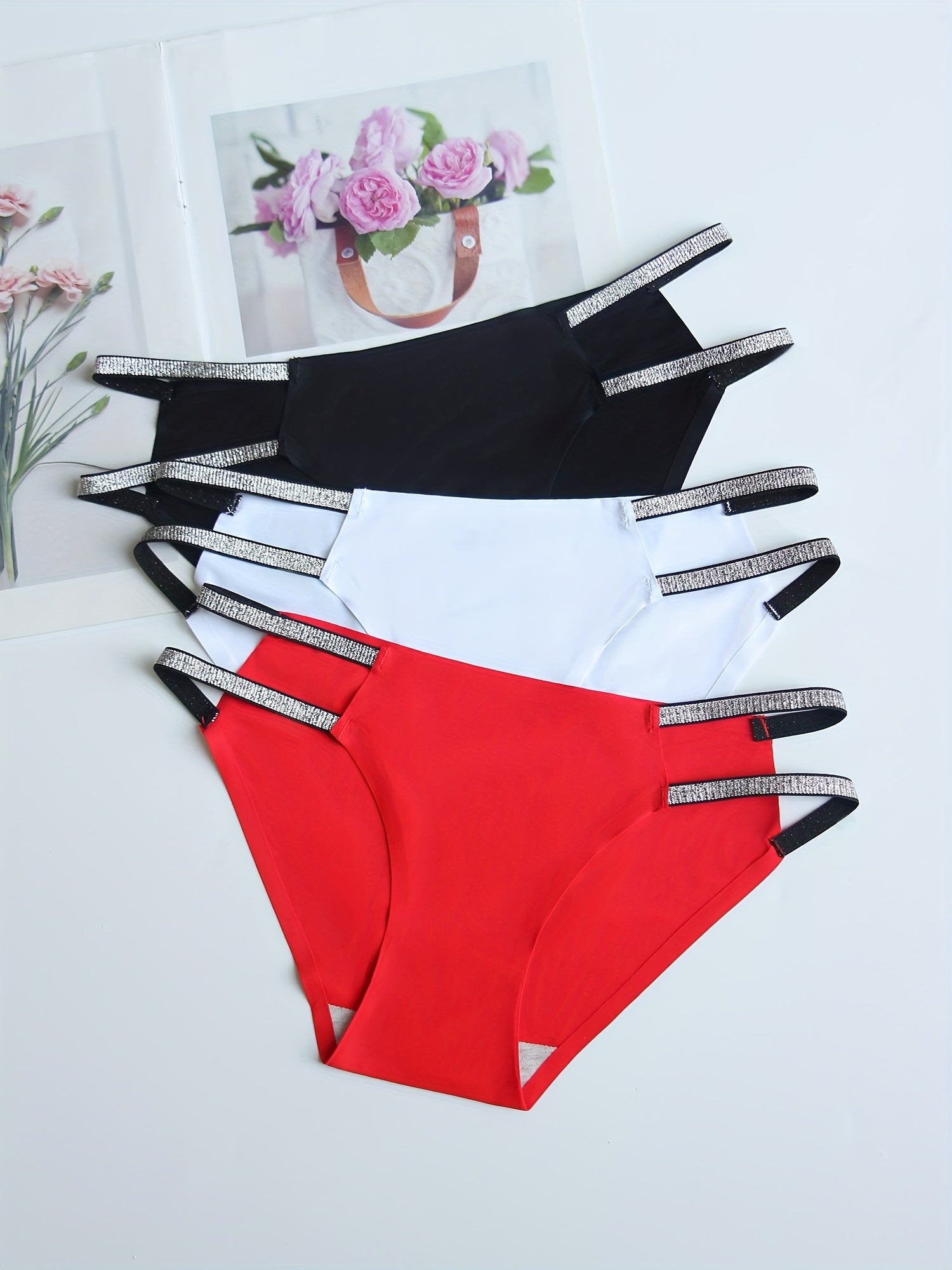 3pcs Soft & Breathable Seamless Panties BriefsPanties,Women'S Underwear & Lingerie