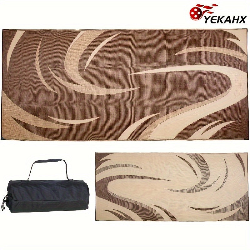 1pc Outdoor Rug For Patio. 8'X18' Resistant Mat, Reversible Plastic Camping Rugs, Rv, Porch, Deck, Camper, Balcony, Backyard