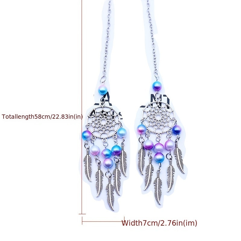 Beautiful Dreamcatcher Car Rear-view Mirror Pendant - Colorful Bead Wind Chime Ornaments