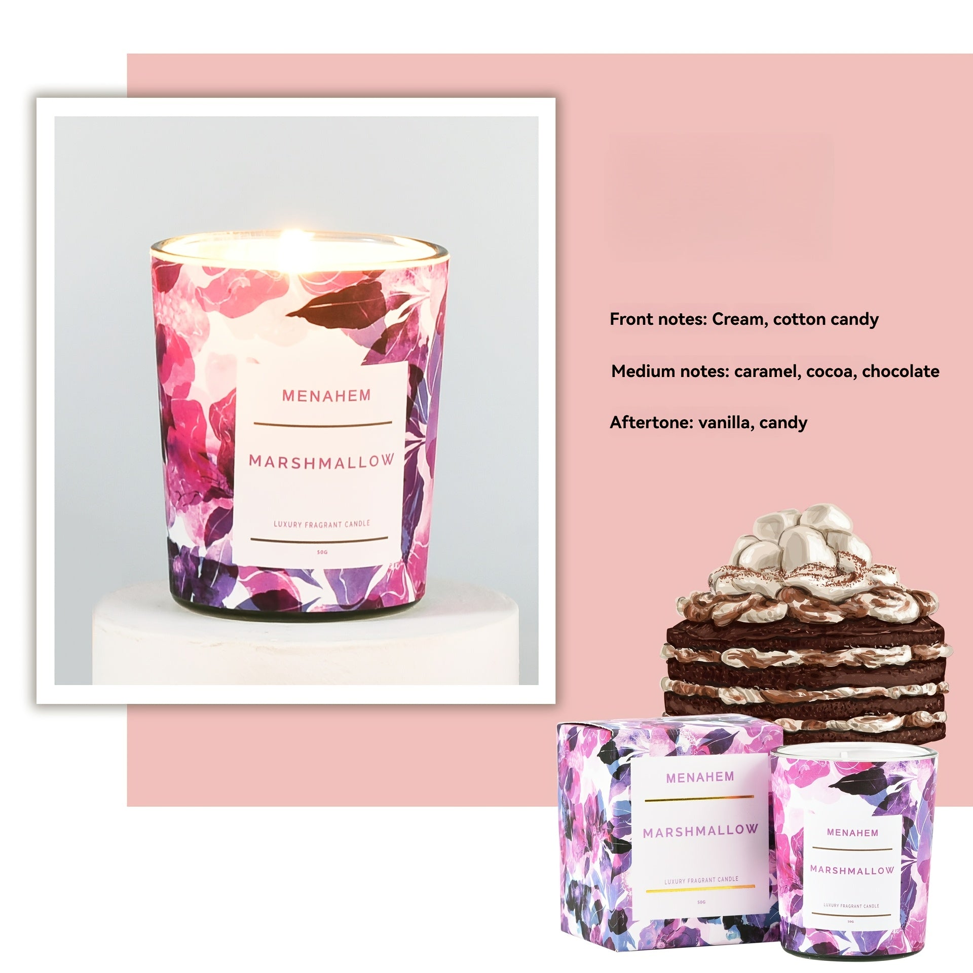 2pcs 2025 New Creative Flower Series Candles, Smokeless Fragrance Soy Wax Bedroom Home Essential Oil Candles Fragrance Air, Home Decoration, Cute. Christmas, New Year, Valentine's Day, Birthdays And Other Holiday Souvenirs,
