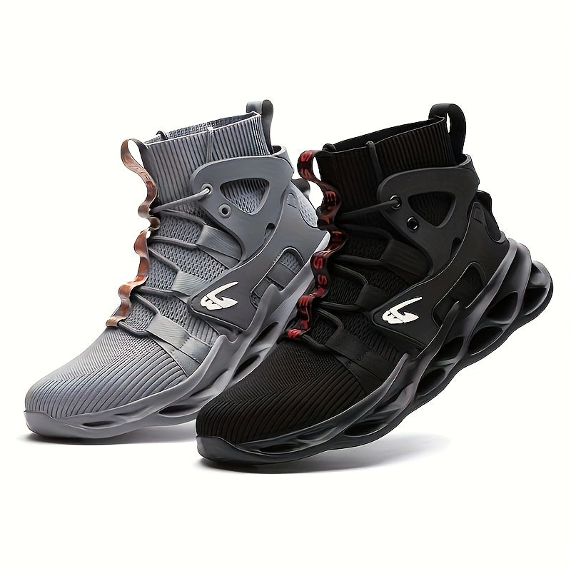PLUS SIZE Men's Lightweight Safety Resistant Work Boots, Casual Comfortable Blade Boots