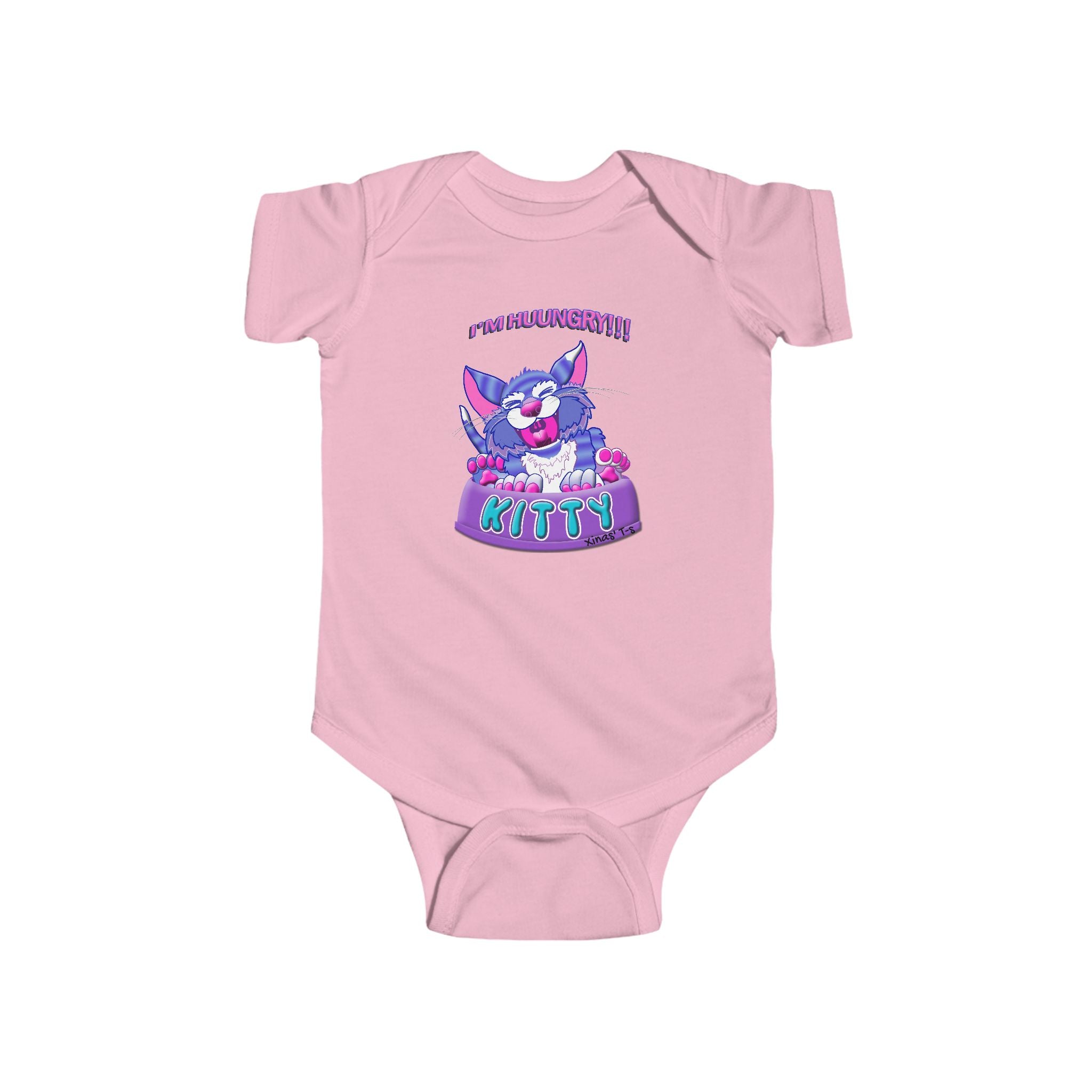 Infant Bodysuit — Cute 'Hungry Kitty' Cartoon Baby One-Piece