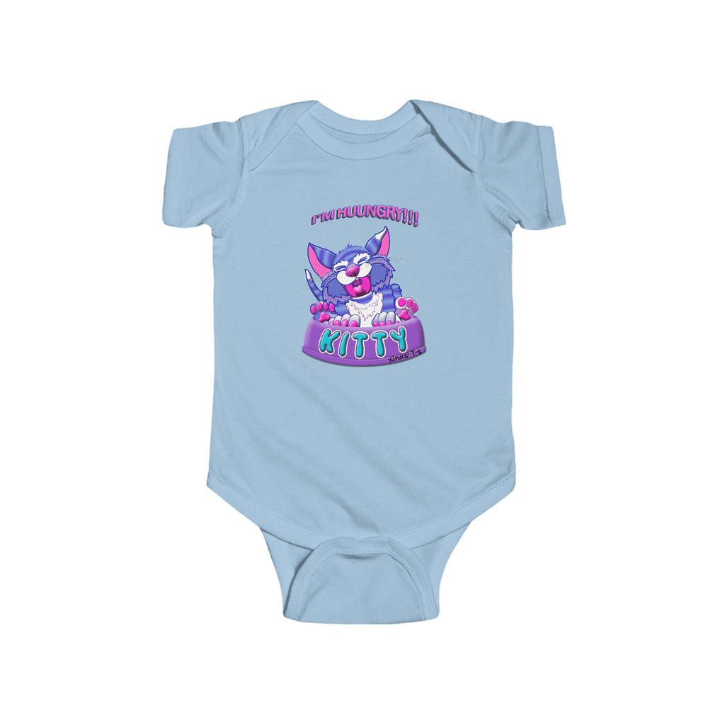 Infant Bodysuit — Cute 'Hungry Kitty' Cartoon Baby One-Piece