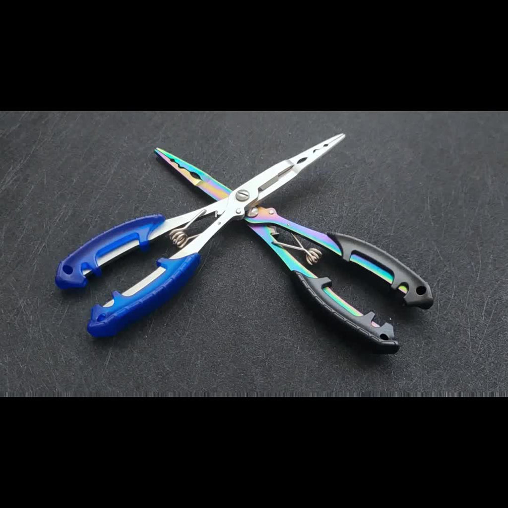 Saltwater Resistant Fishing Pliers with Split Ring Hook Removers, Lanyard & Sheath - Essential Fishing Gear Accessories for Easy Tackle Management
