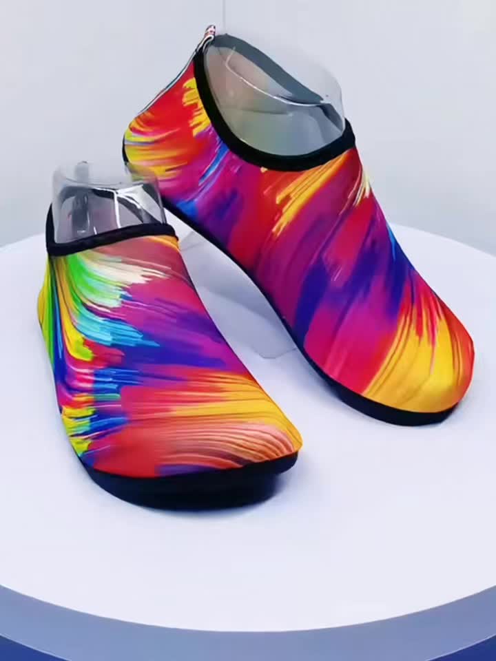 [Water Socks] Women's Water Socks, Solid Stripes Beach Creek Shoes, Casual Flat Slip-on Outdoor Sports Shoes For Swimming Surfing Boating Fishing