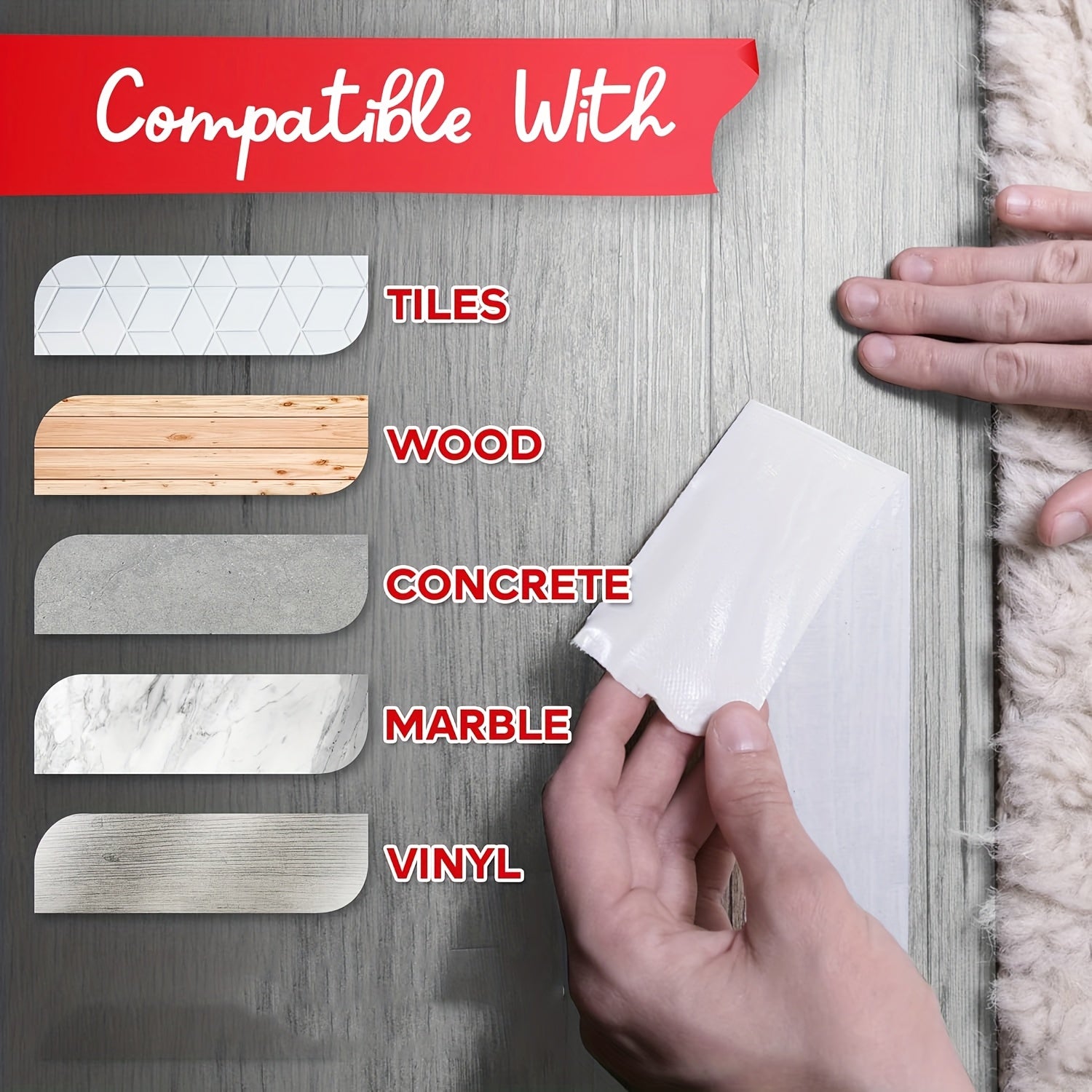Heavy-Duty Double-Sided Tape, Carpet Tape 1.89 Inches X 10 Yards, Strong Adhesive, Removable, Suitable for Floors, Indoor/Outdoor Carpets, Laminate, Area Rugs, Stair Carpets, Bathroom Rugs, Mats, Carpet Tiles, Kitchen Carpets