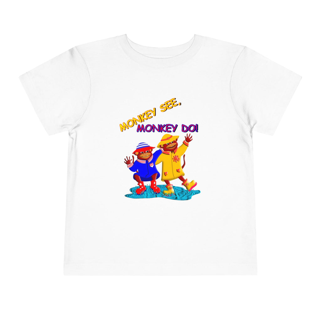 Toddler Tee - "Monkey See, Monkey Do" Playful Cartoon Monkeys Kids Shirt