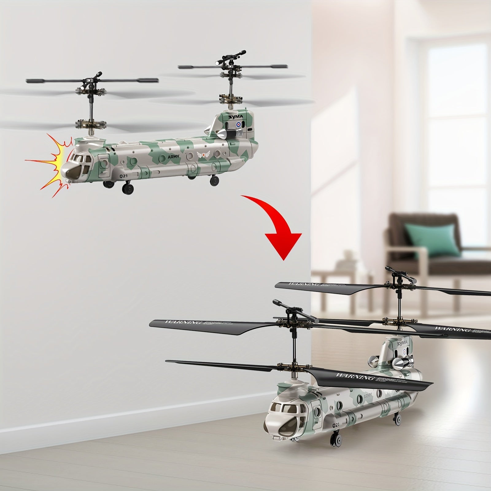 SYMA RC Helicopter Toy, Remote Control Helicopter Q21 Aircraft With Altitude Hold, One Key Take Off/Landing, 3.5 Channel, Gyro Stabilizer, RC Airplane Toys For Kid Boy Girl Beginner Playing Indoor