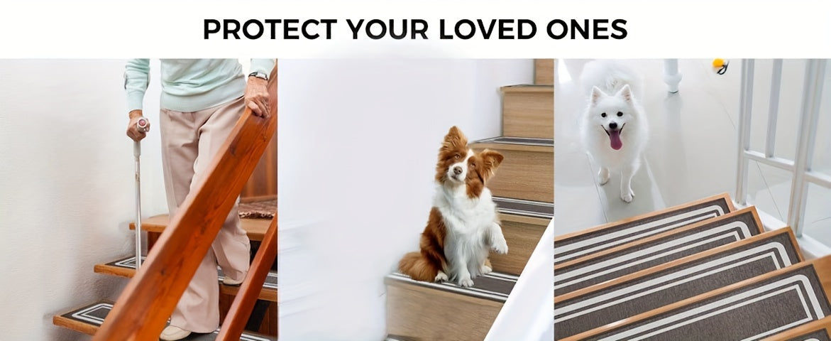 7/14pcs Stair Treads For Wooden Steps Indoor, Carpet Stair Treads Non Slip For Your Family And Pets, Peel And Stick Edging Stair Runners Rugs, 8x30inch